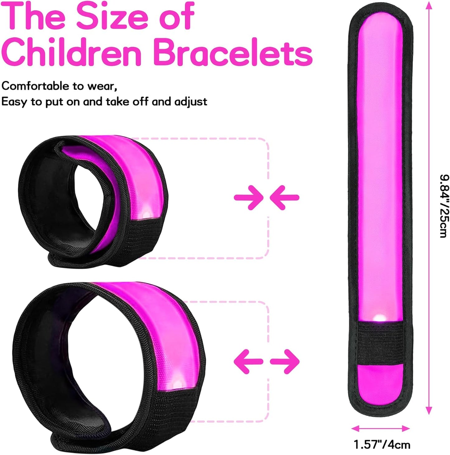 esonstyle 6 PCS LED Glow Bracelets, Night Safety Light Up Bracelets for Kids - Glow in The Dark Party Favors for Halloween, Christmas, Concerts, Festivals, Sports, Camping, Green