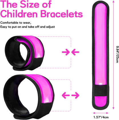 esonstyle 6 PCS LED Glow Bracelets, Night Safety Light Up Bracelets for Kids - Glow in The Dark Party Favors for Halloween, Christmas, Concerts, Festivals, Sports, Camping, Green