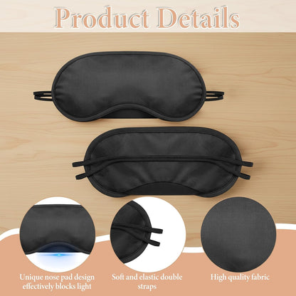 10 Pack Sleep Mask Eye Mask Blindfold, Soft Sleeping Masks with Nose Pad and Adjustable Strap, Comfortable Light Blocking Eye Covers for Sleeping, Travel, Party Games, Adults, Kids, Men Women