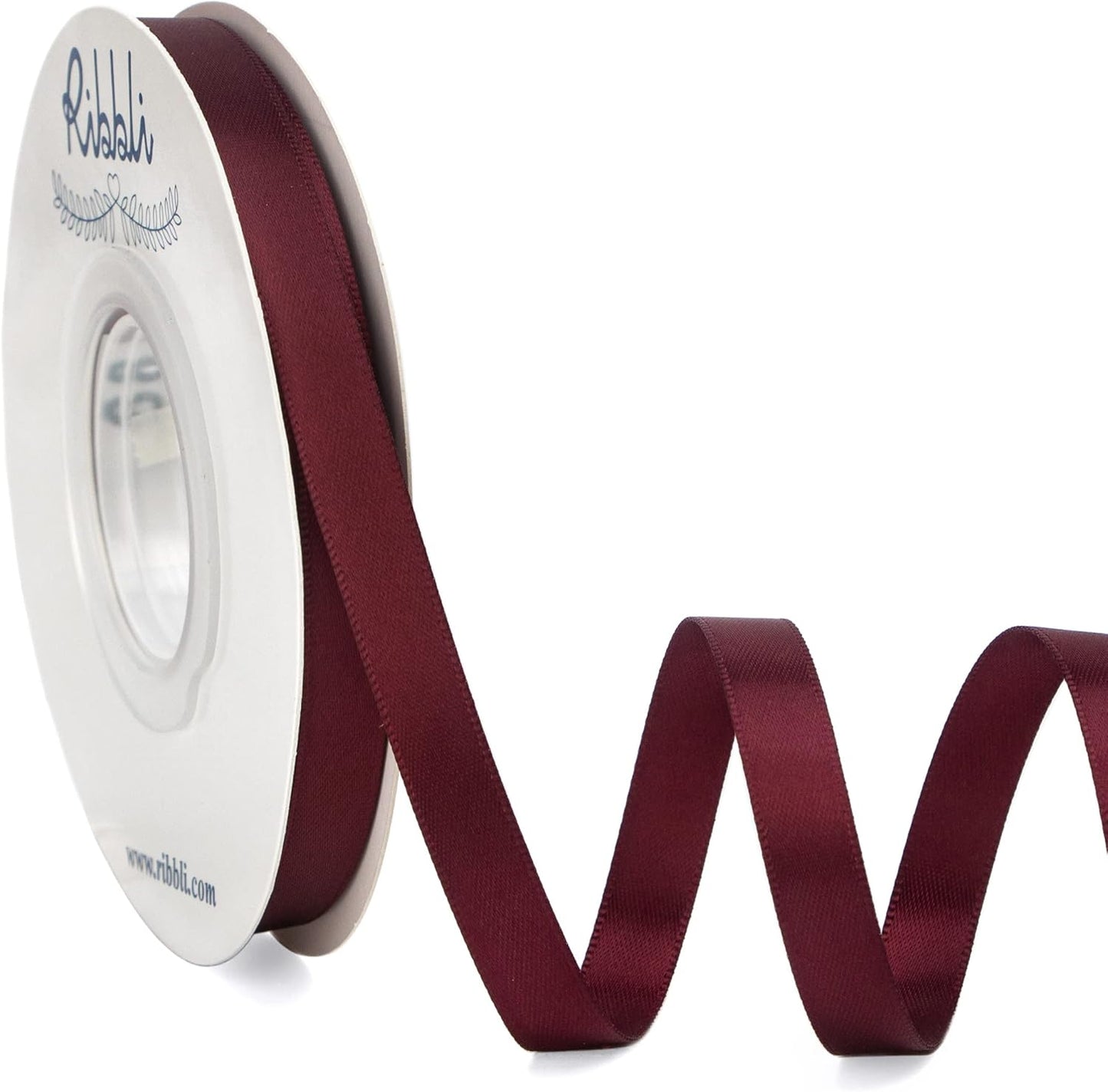Ribbli Double Faced White Satin Ribbon,3/8” x Continuous 25 Yards,Fabric Ribbon use for Bows Bouquet,Gift Wrapping,Floral Arrangement