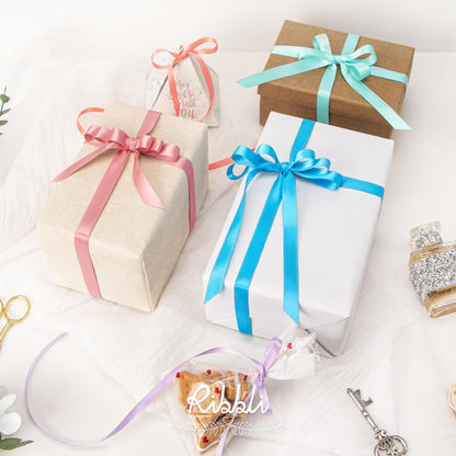 Ribbli Double Faced White Satin Ribbon,3/8” x Continuous 25 Yards,Fabric Ribbon use for Bows Bouquet,Gift Wrapping,Floral Arrangement