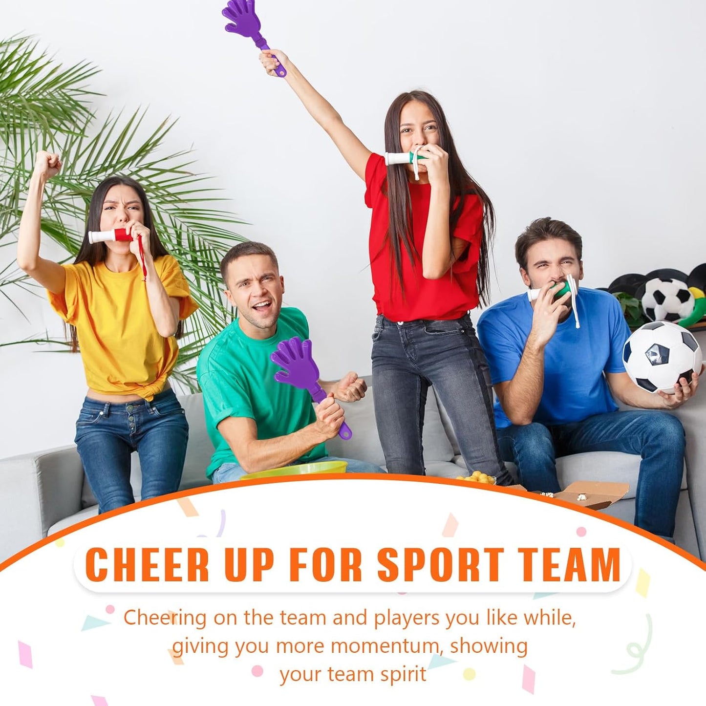 24 Pcs Hand Clappers and Metal Cowbells Noise Makers Cheering Clappers Cow Bells Handle Cheers Dance Basketball Football Noise Makers Sporting Events Graduation School Sports Party (Purple)