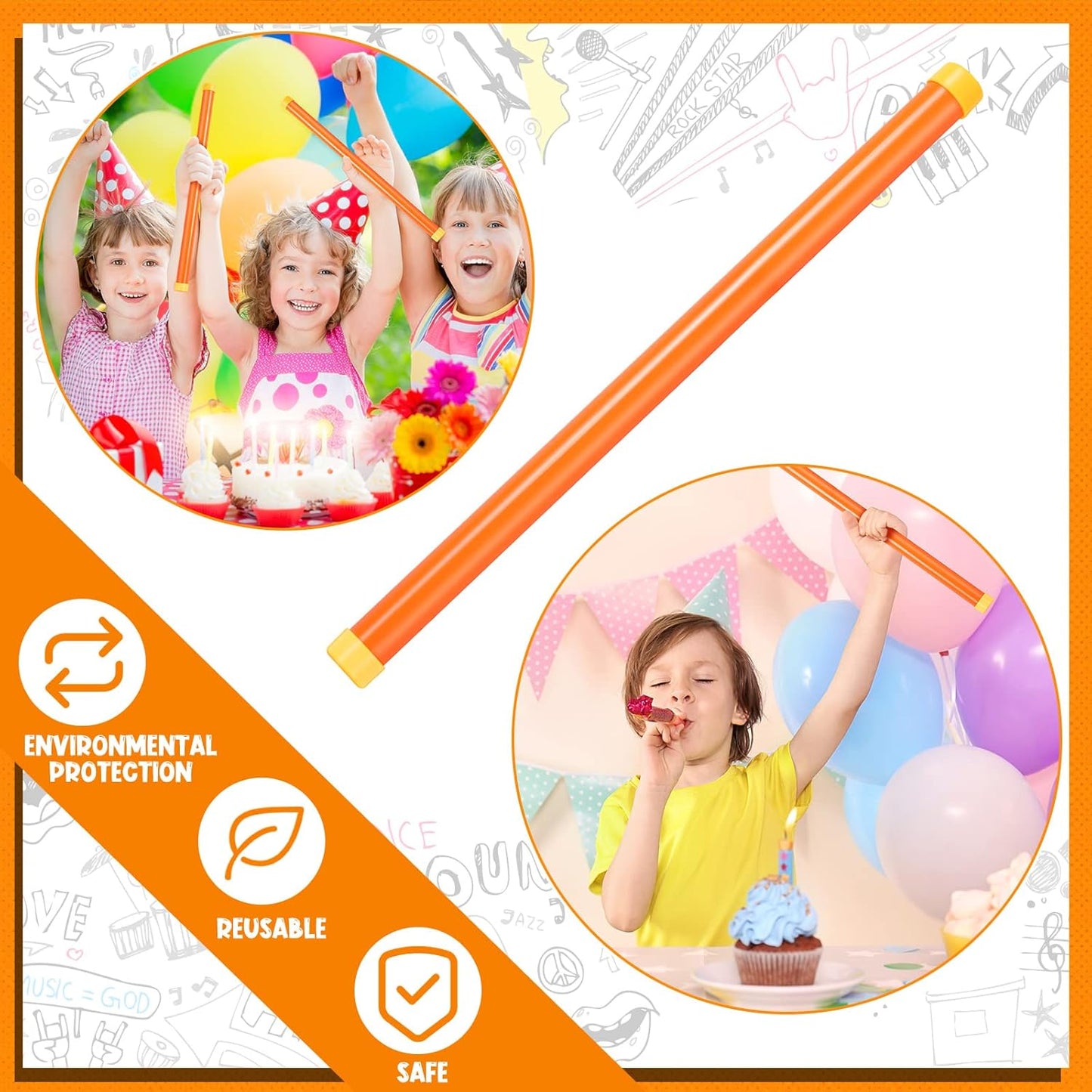 Groan Tube Noise Maker Stick Funny Plastic Party Noisemaker Noise Makers Party Favors Sound Tubes Toys for Goodie Bag at Christmas Events Fools Day Family Gathering