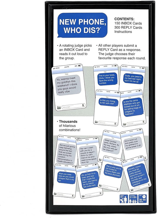 New Phone, Who Dis? by Relatable – Offline Text Message Party Game - Spicer Edition Party Game, Funny Social Icebreaker for Groups, and Summer Fun for Game Night, Includes 50 Inbox & 250 Reply Cards