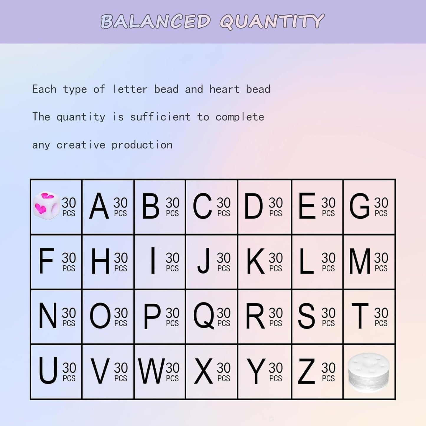 Amaney 1400pcs Glow Letter Beads, Heart Beads Whit Elastic Beading Cord,4x7mm Round Acrylic Alphabet Beads for Friend Bracelet Jewelry Making