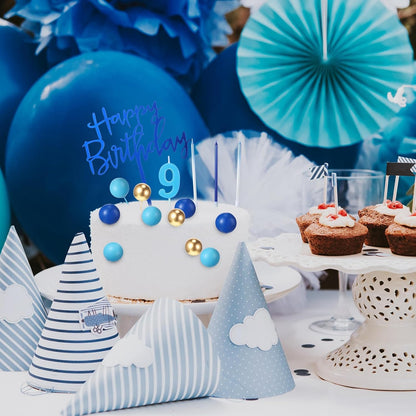 Yerliker 34 Pcs Happy Birthday Cake Toppers Decorations Birthday Candles DIY Cake Decor for Men Women Wedding Anniversary(Gold)