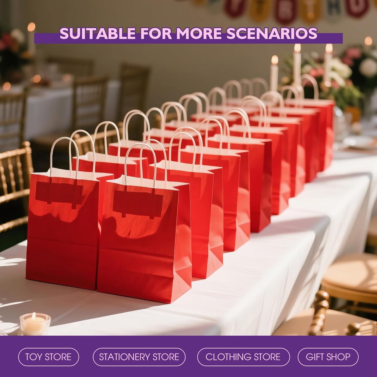 32 Pack Paper Gift Bags with Handles, 5.8"×3.2"×8.25" Party Favor Bags, Gift Bags, Small Gift Bags with Handles, Party Bags, Small Goodie Bags Bulk for Birthday, Crafts, Wedding, Party Supplies (8 Colors)