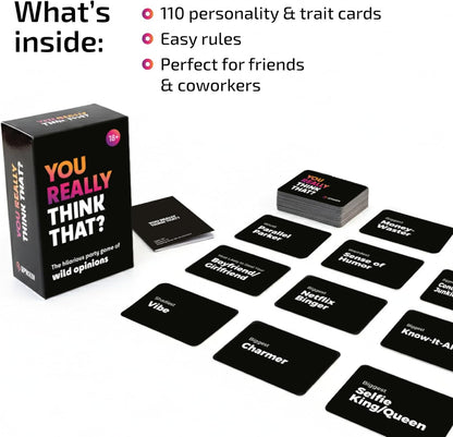 The Hilarious Party Game That Exposes What Everyone Really Thinks – Funny Adult Card Games for Game Night, 110 Cards for Party Games for Adults and Groups, 3+ Players