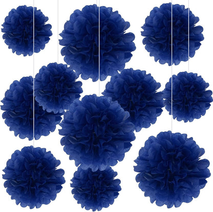 20 PCS Orange Tissue Paper Pom Poms, Tissue Pom Poms Flowers, Sizes of 6", 10", 12", 14" Hanging Paper Flower Ball for Wedding, Birthday, Halloween, Christmas, Baby Shower Party Decor