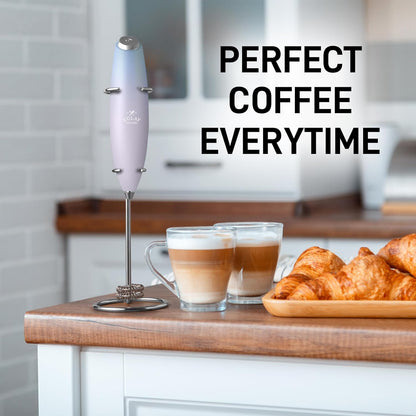 Zulay Kitchen Powerful Milk Frother Wand With Duracell Batteries - Ultra Fast Handheld Drink Mixer - Electric Whisk Foam Maker for Coffee, Lattes, Cappuccino & Matcha - Z1 Motor - Black - Colors B