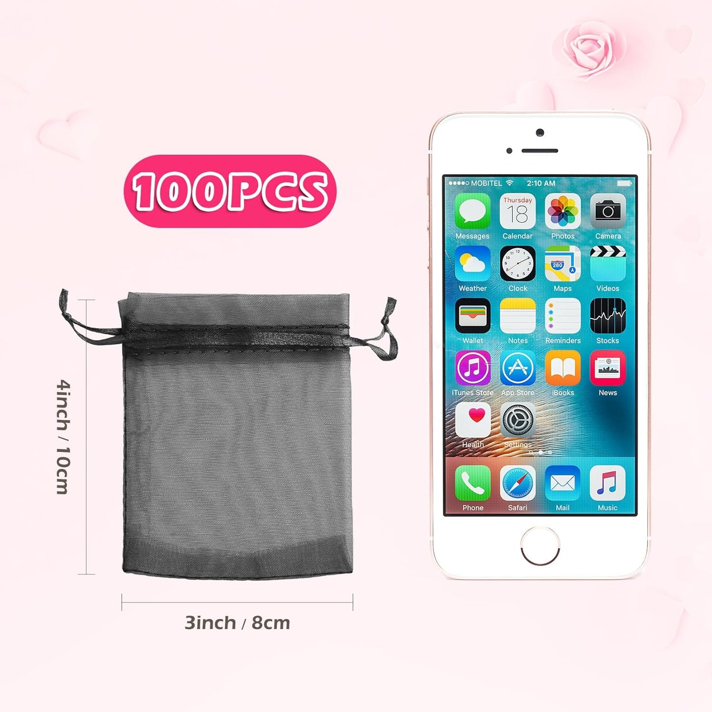 ANZNKU 50PCS White Organza Bags 3x4, Small Gift Bags Bulk for Sachet Jewelry Candy Treat, Mini Mesh Bag Drawstring for Wedding Bridal & Baby Shower, Party Favor Bag for Easter Mothers Day Birthday