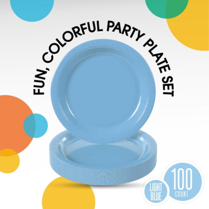 Party Solids Black Plastic Plates For Party 10" Black Disposable Plates For Party Supplies 100 Pcs Plastic Dinnerware Sets Heavy Duty 350 GSM Disposable Dinnerware Set