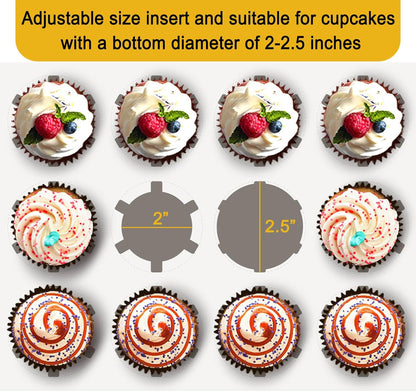 12-Count White Cupcake Boxes with Window and Insert, 13x10x3.5 Inch, Set of 10, Suitable for Cupcakes, Muffins, and Cookies