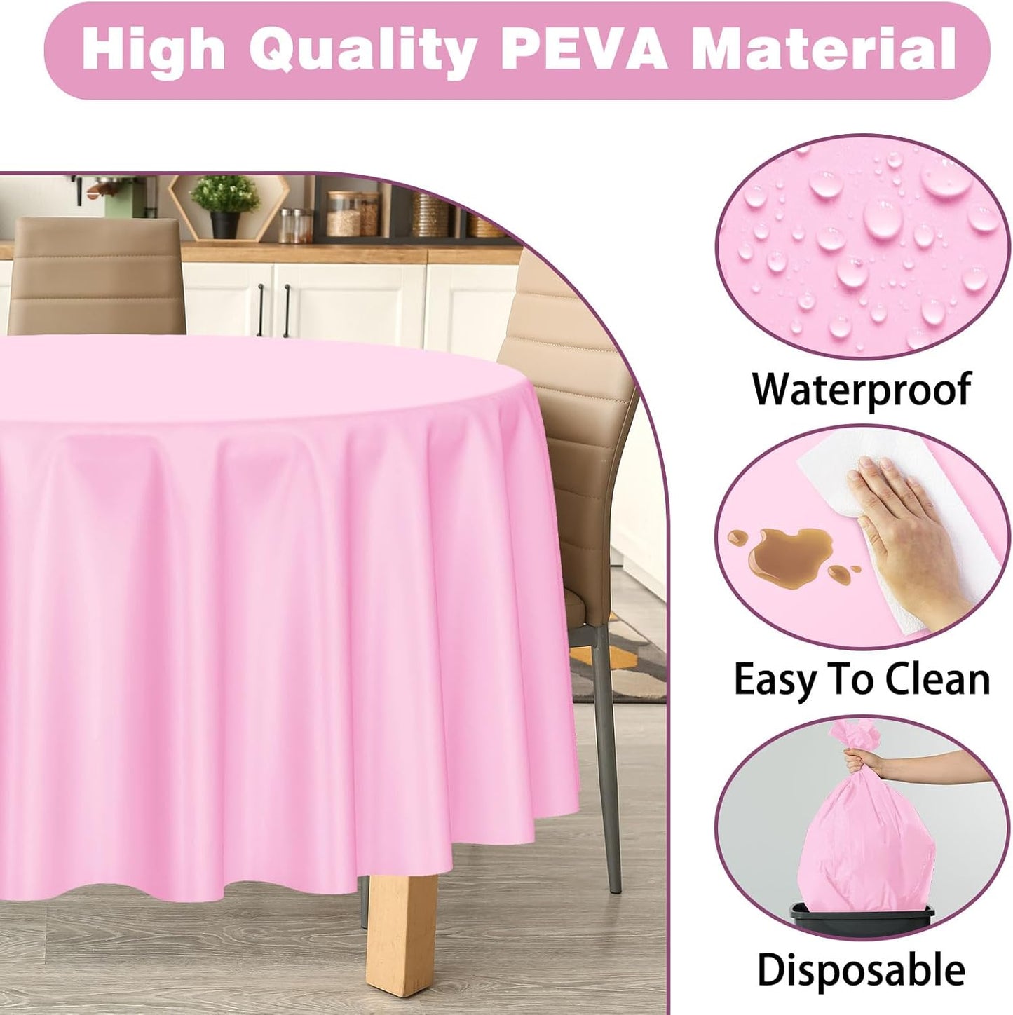 Kopokita 2PCS Black Plastic Tablecloths 54 x 108 Inch, Disposable Table Cloths Rectangle Party Table Covers
