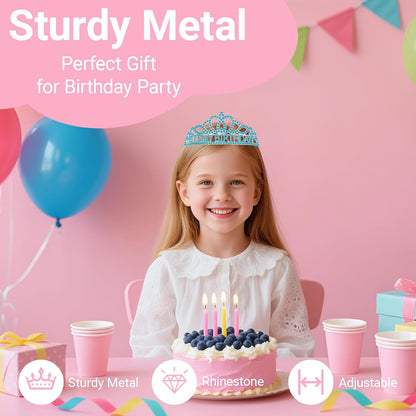 Birthday Tiara and Crown with Sash, Birthday Tiara for Women Party Silver