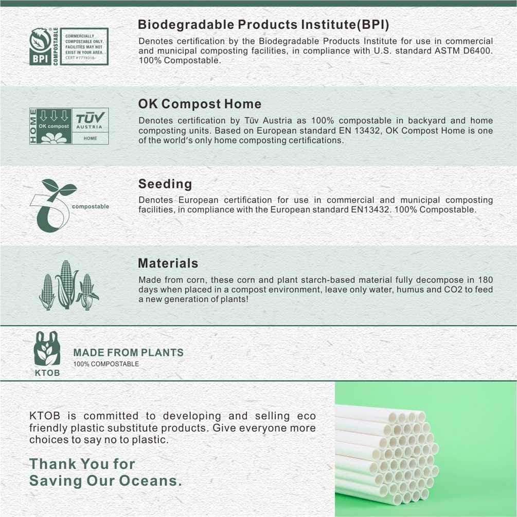 KTOB 100% Compostable Piping bags - 12 Inch 100 Anti Burst Disposable Pastry Bags, Eco Friendly Icing Bags for Cake and Cookie Decoration
