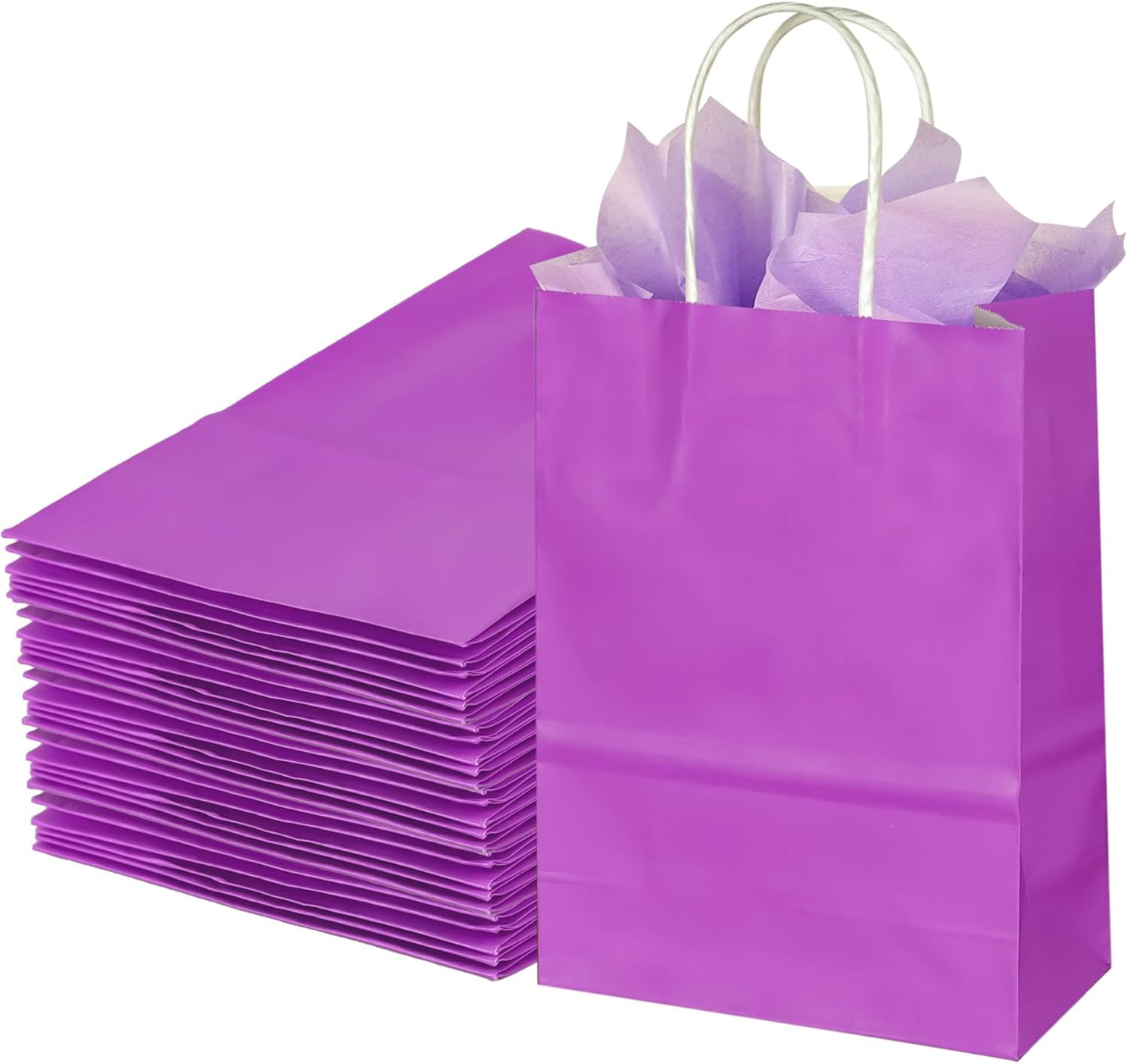 BLEWINDZ 32 Pieces Gift Bags with 32 Tissues, 8 Colors Party Favor Bags with Handles, Rainbow Gift Bag for Wedding, Birthday, Party Supplies and Gifts