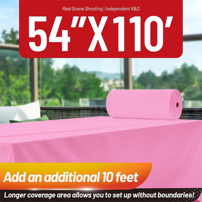 Plastic Table Cloth, 310 Ft X 54 in Disposable Tablecloth White Plastic Tablecloth with Any Cut Sliding Cutters Premium Table Cover Roll for Picnics, Parties, Birthdays, Weddings