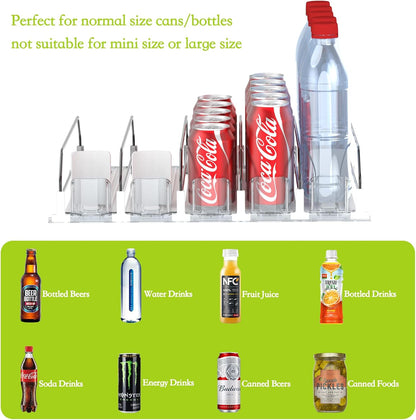 IBORING Drink Organizer for Fridge,Self Pushing Fridge Drink Organizer,Automatic Drink Dispenser for Fridge-Holds up to 30 Cans