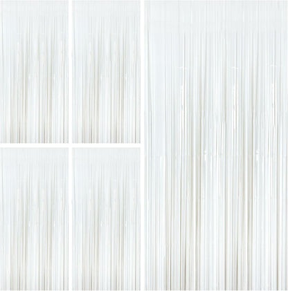 Tinsel Foil Fringe Curtains Wavy Backdrop for Parties Sparkle Metallic Wavy Foil Fringe Backdrop Curtain for Party Decorations Photo Booth Props for Birthday Graduation Wedding