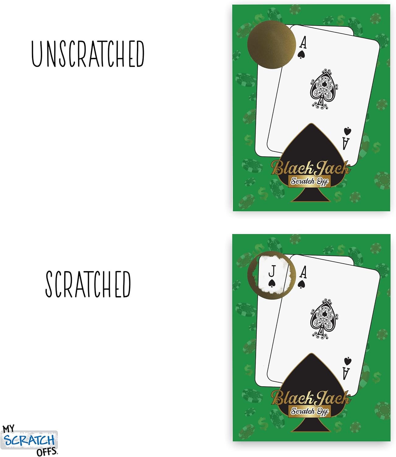 My Scratch Offs Casino Night Party Game - 26 Cards (24 Non-Bingo, 2 Bingo)