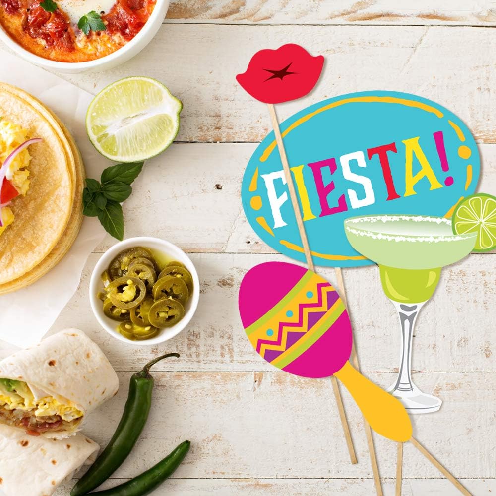 Fiesta Photo Booth Props by PartyGraphix - Mexican Decor Perfect for Fiesta Party Decorations