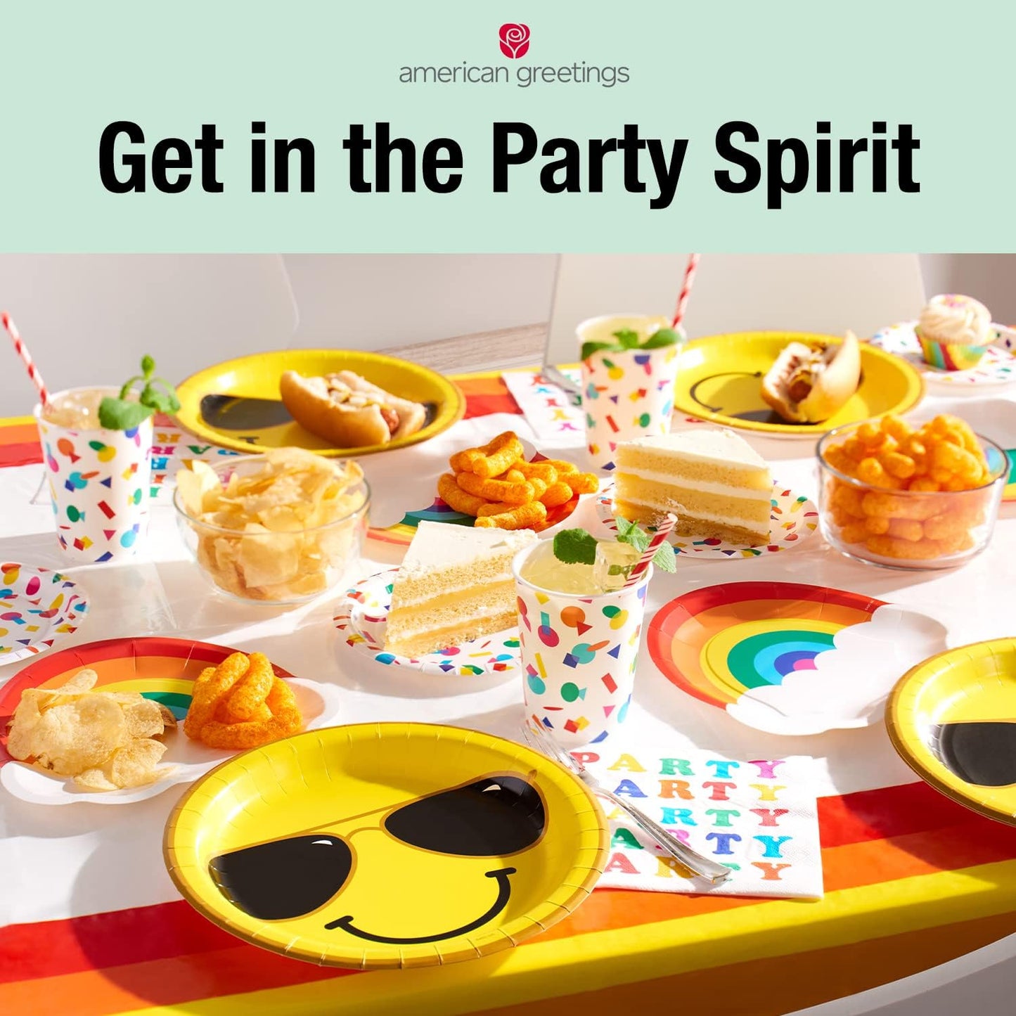 American Greetings 50-Count Rainbow Lunch Napkins