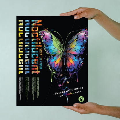 Georgie Porgy Scratch Paper Art Set for Kids Adults Magic Rainbow Scratchboards for DIY Arts and Crafts Kits Christmas Birthday Gift with Scratching Tools Kit (A4-Noctilucent Whale + Sea World)