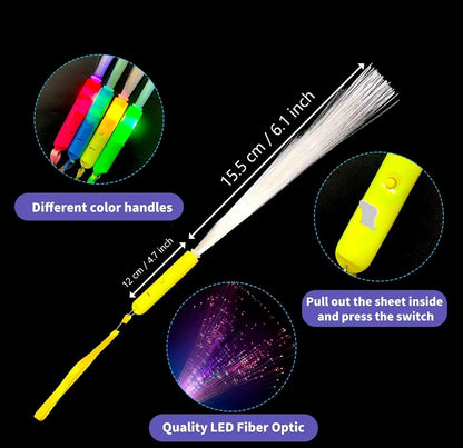 36 Pack Yellow Fiber Optic Glow Stick Wands Bulk with 3 Flashing Models for Valentine's Day St Patrick's Day Easter 4th of July Halloween Party Favors Bachelorette Concerts Clubs