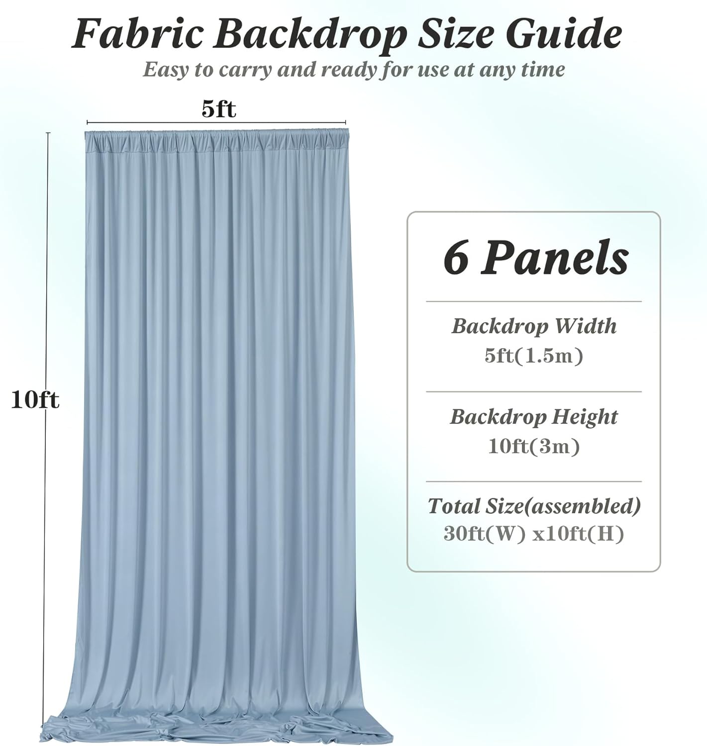 10 ft x 10 ft Wrinkle Free White Backdrop Curtains for Wedding Parties, Polyester Photography Backdrop Drapes for Birthday Parties Stage Backdrop Stand, 2 Panels 5x10FT Background Curtains