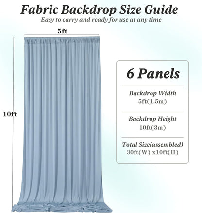10 ft x 10 ft Wrinkle Free White Backdrop Curtains for Wedding Parties, Polyester Photography Backdrop Drapes for Birthday Parties Stage Backdrop Stand, 2 Panels 5x10FT Background Curtains