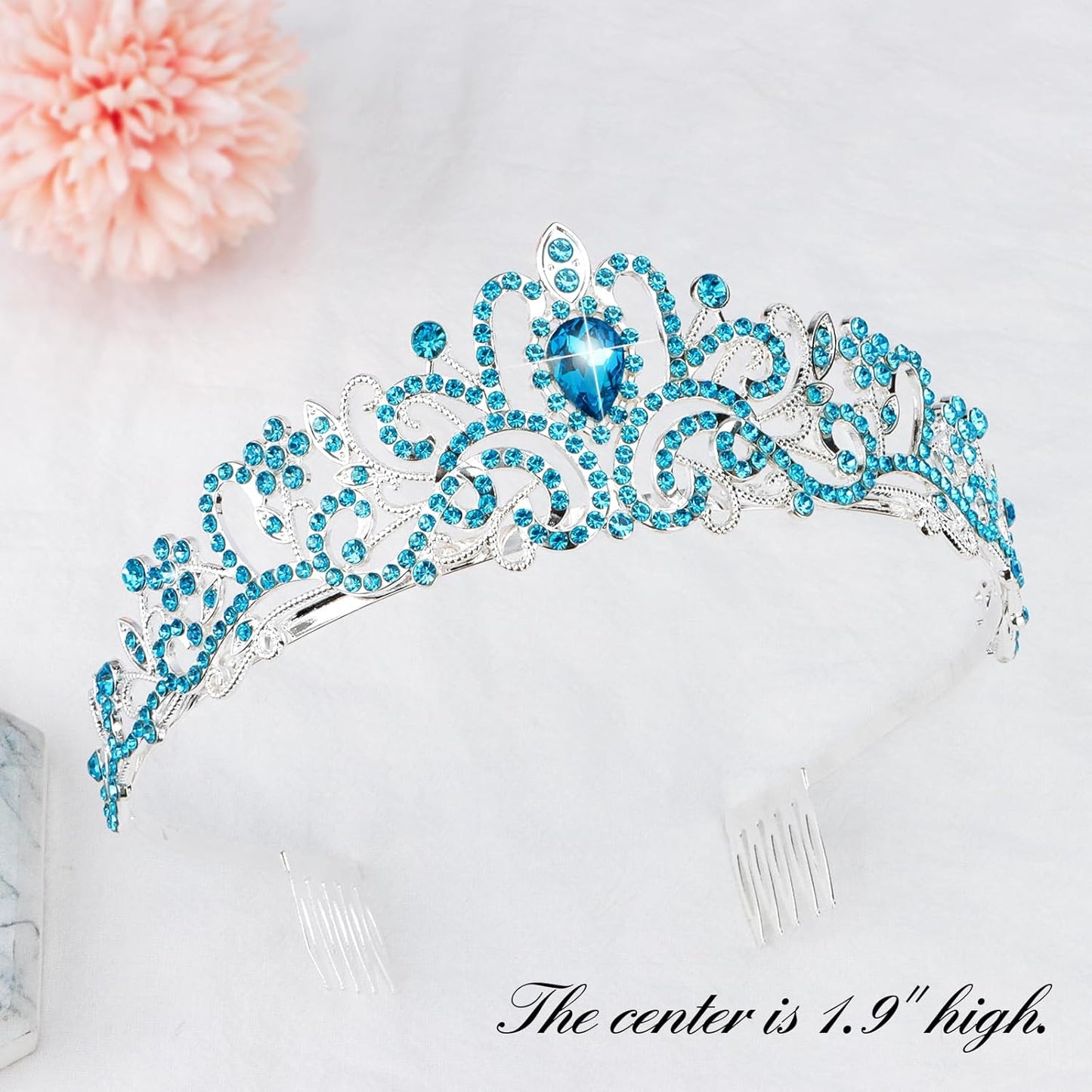 CIEHER Princess Crown and Birthday Sash Set, Pink Tiara for Women, Birthday Decorations for Girls, Gifts