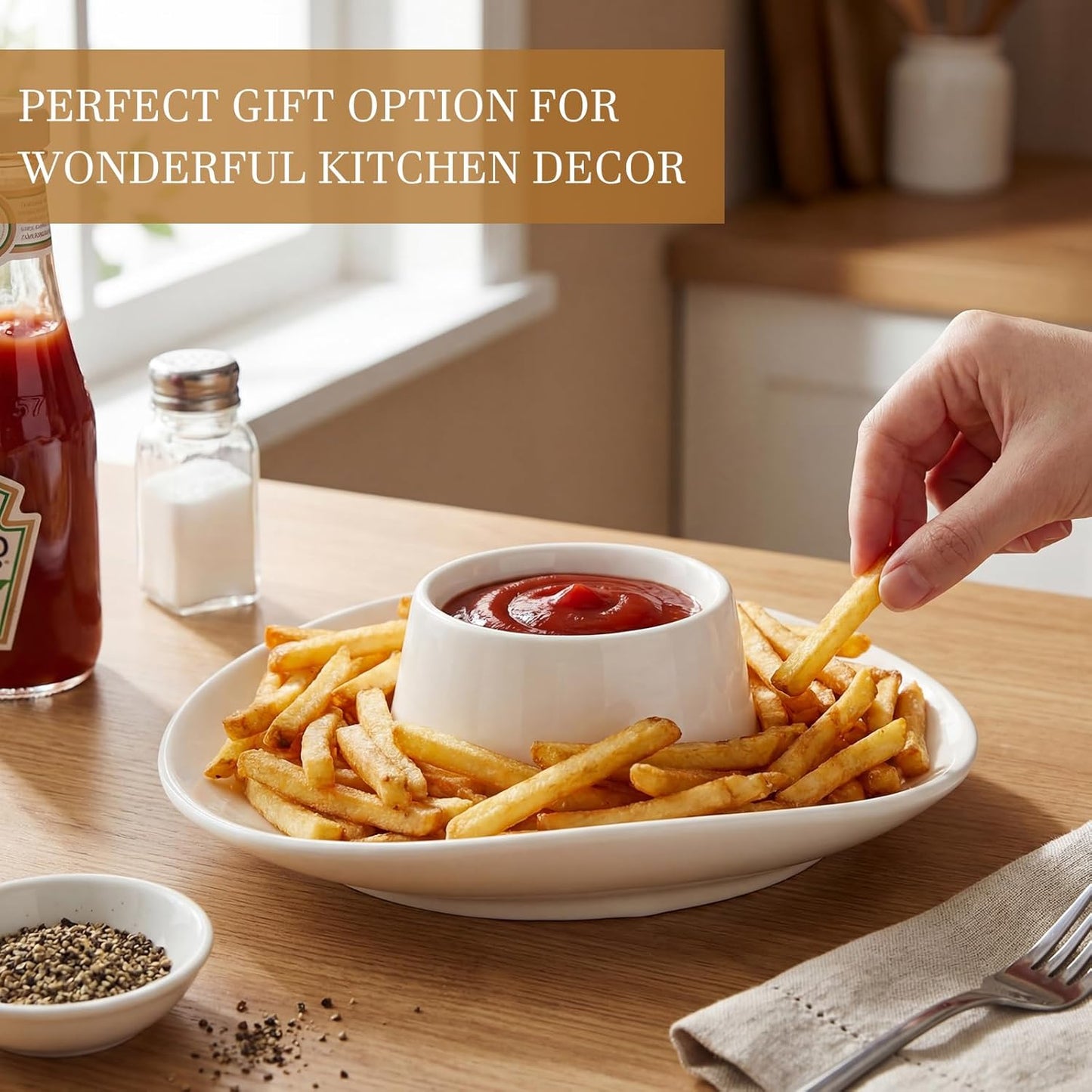Cowboy Hat Chip and Dip Bowl Small Ceramic Chips and Salsa Serving Dish 2 Ways Serve 9 x 6 x 2.6'' for Salsa Fries Veggies Fruit Minimalist Decoration Mother's Day Hostess Housewarming Gift