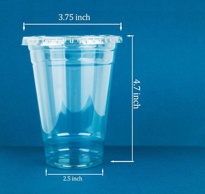 Golden Apple Cup series, 9oz Clear Plastic cups with Flat lids no hole 50sets