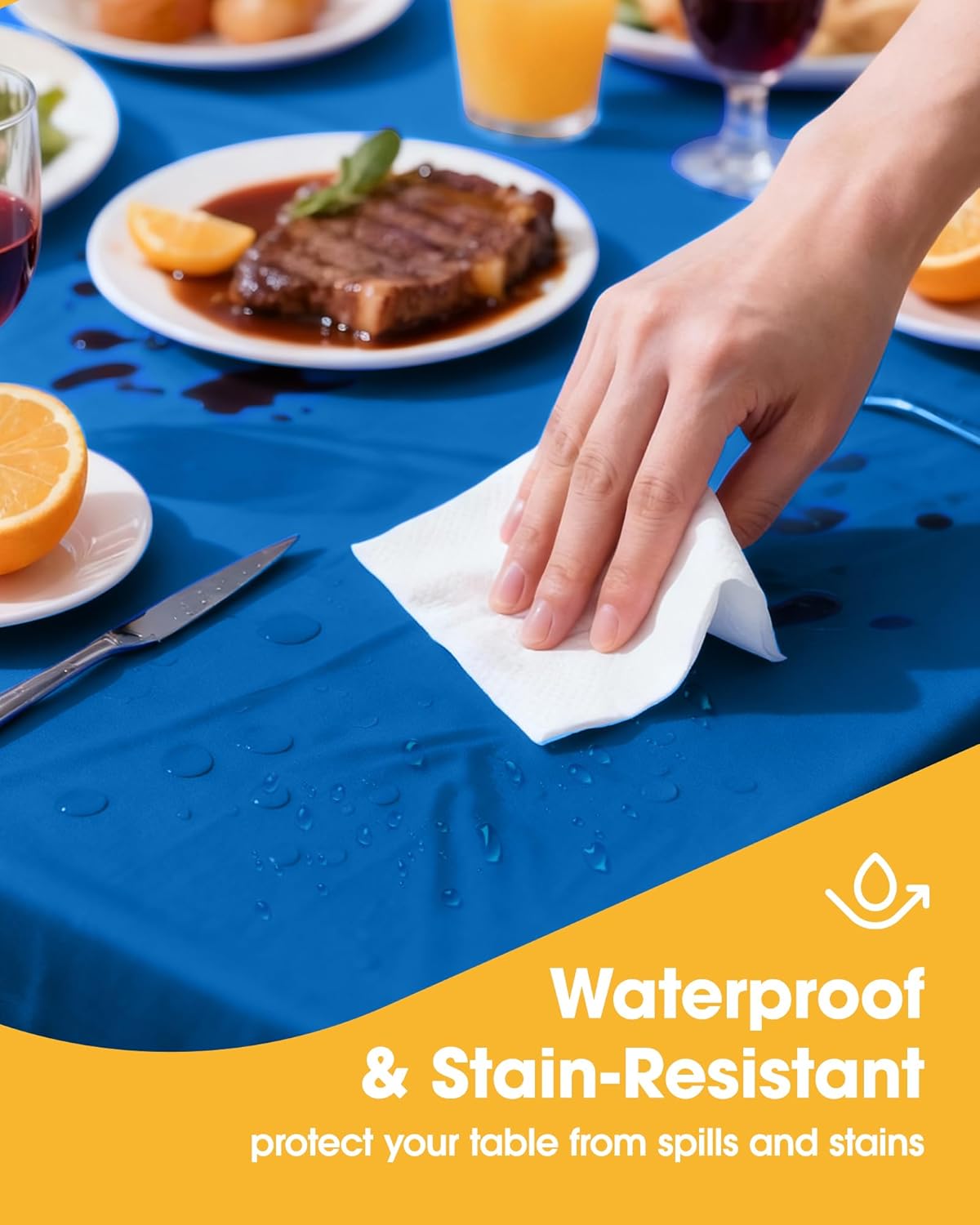 Niuara White Plastic Table Cloth - 4 Pack 54" × 108" Rectangle Disposable Tablecloths for 6FT Tables, Table Cover for Party, Holiday & Gathering Use