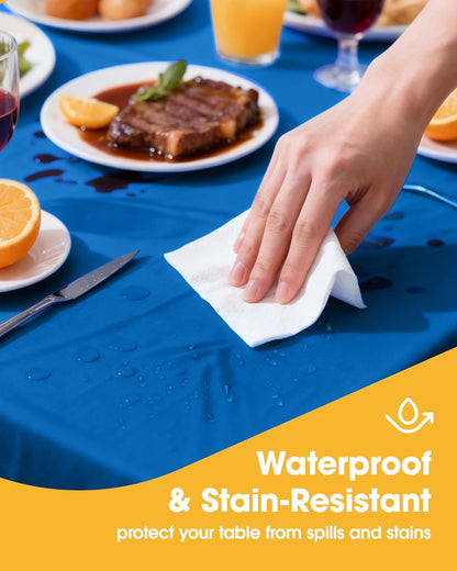 Niuara White Plastic Table Cloth - 4 Pack 54" × 108" Rectangle Disposable Tablecloths for 6FT Tables, Table Cover for Party, Holiday & Gathering Use