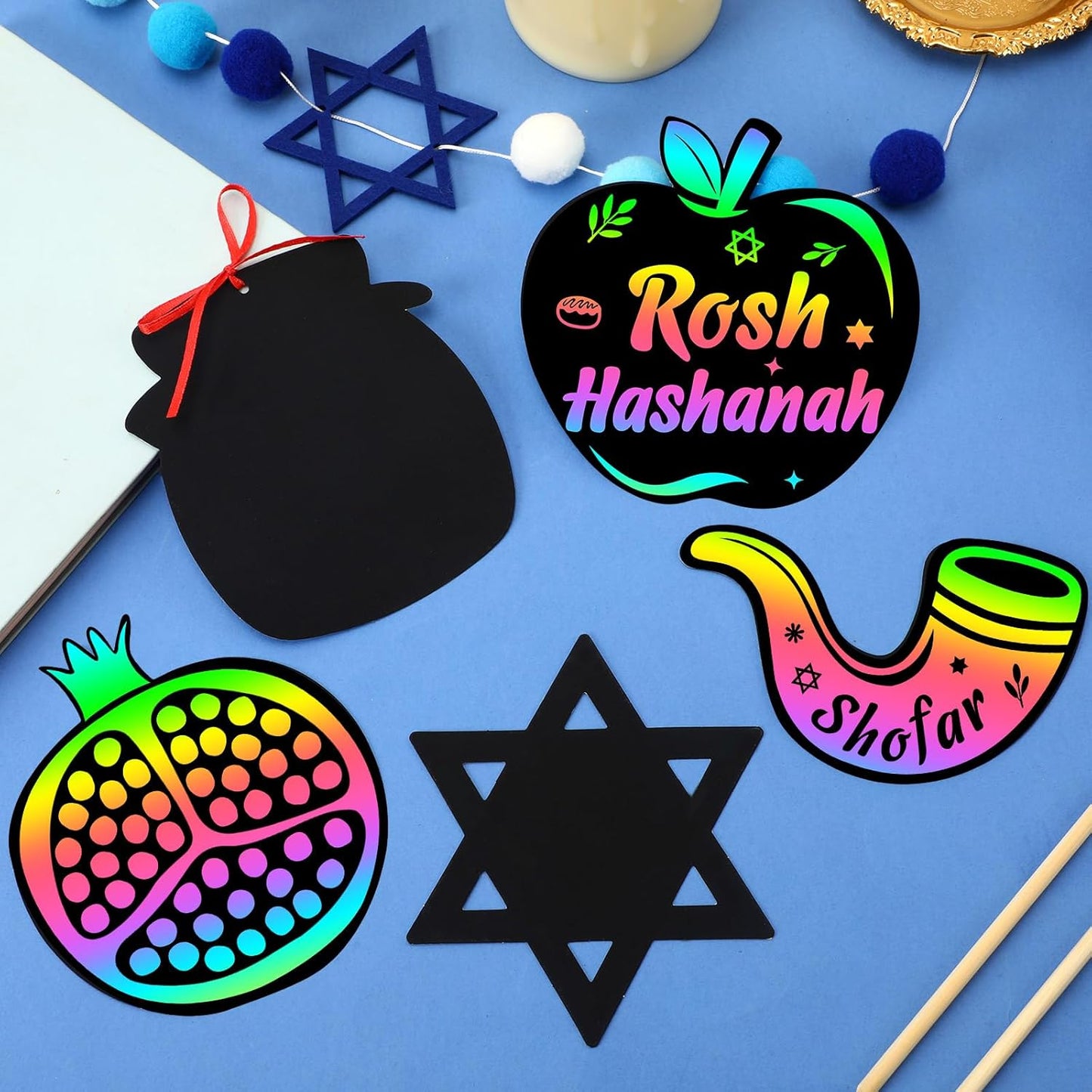 JULMELON 36 PCS Ocean Crafts, Rainbow Scratch Art Under The Sea Party Favors DIY Magic Color Summer Ocean Animals Scratch Cards for Summer Party Favors School Activities