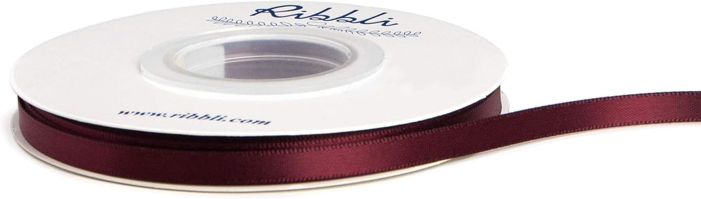 Ribbli Double Faced White Satin Ribbon,3/8” x Continuous 25 Yards,Fabric Ribbon use for Bows Bouquet,Gift Wrapping,Floral Arrangement