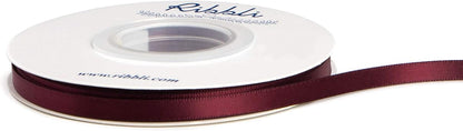 Ribbli Double Faced White Satin Ribbon,3/8” x Continuous 25 Yards,Fabric Ribbon use for Bows Bouquet,Gift Wrapping,Floral Arrangement