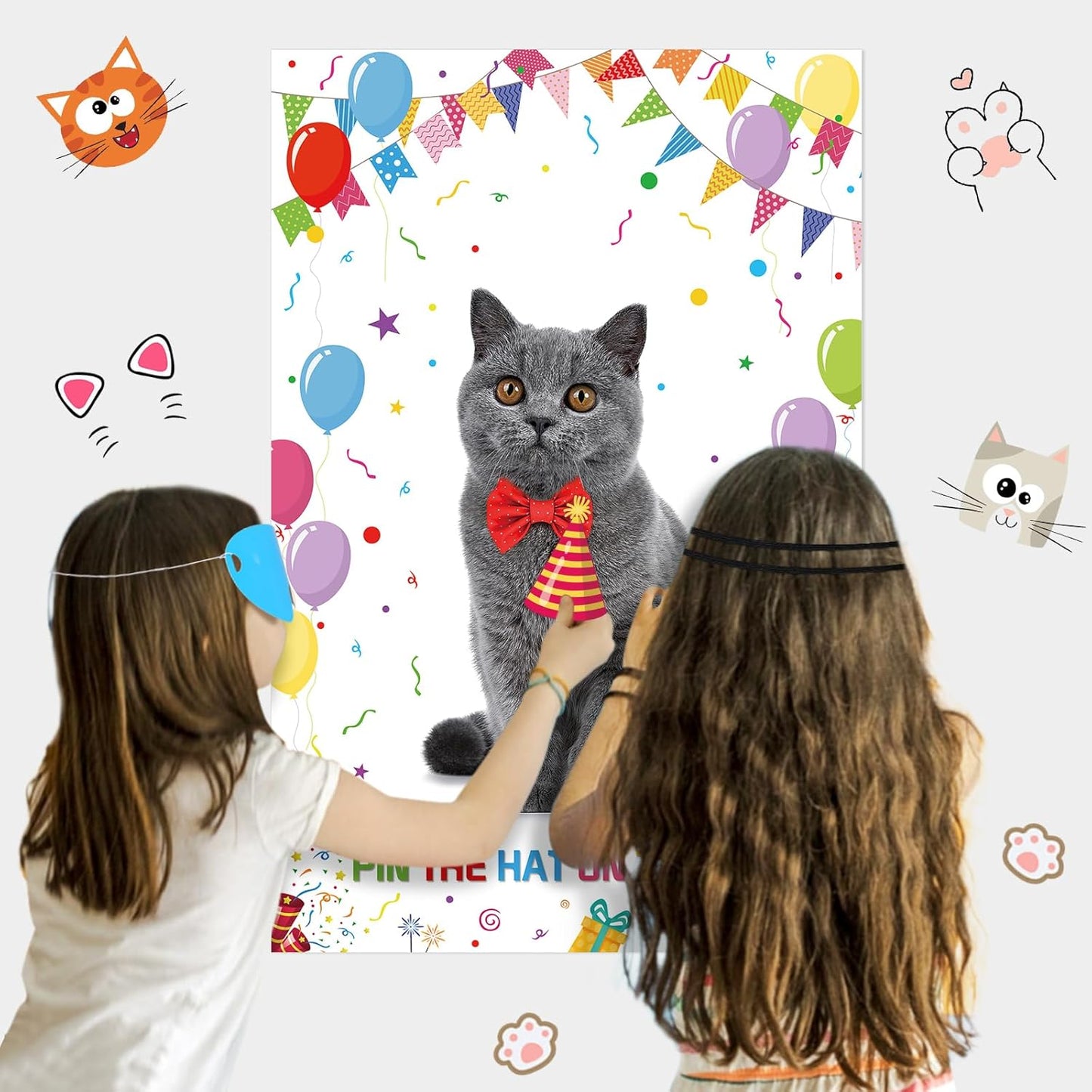 Pin The Crown on The Princess Party Games for Girls Princess Birthday Party with 24 Pcs Crowns, Large Princess Poster for Kids Girls Princess Birthday Party Princess Tea Party Decorations