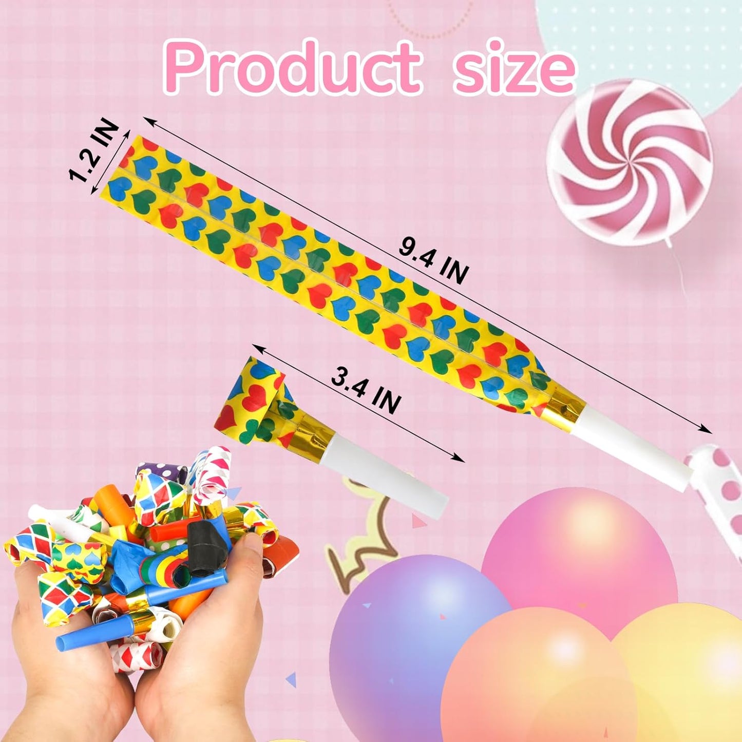 Chshhuao 50 Pcs Funny Blowouts Blow Horns Birthday Party Whistles New Years Party Favors