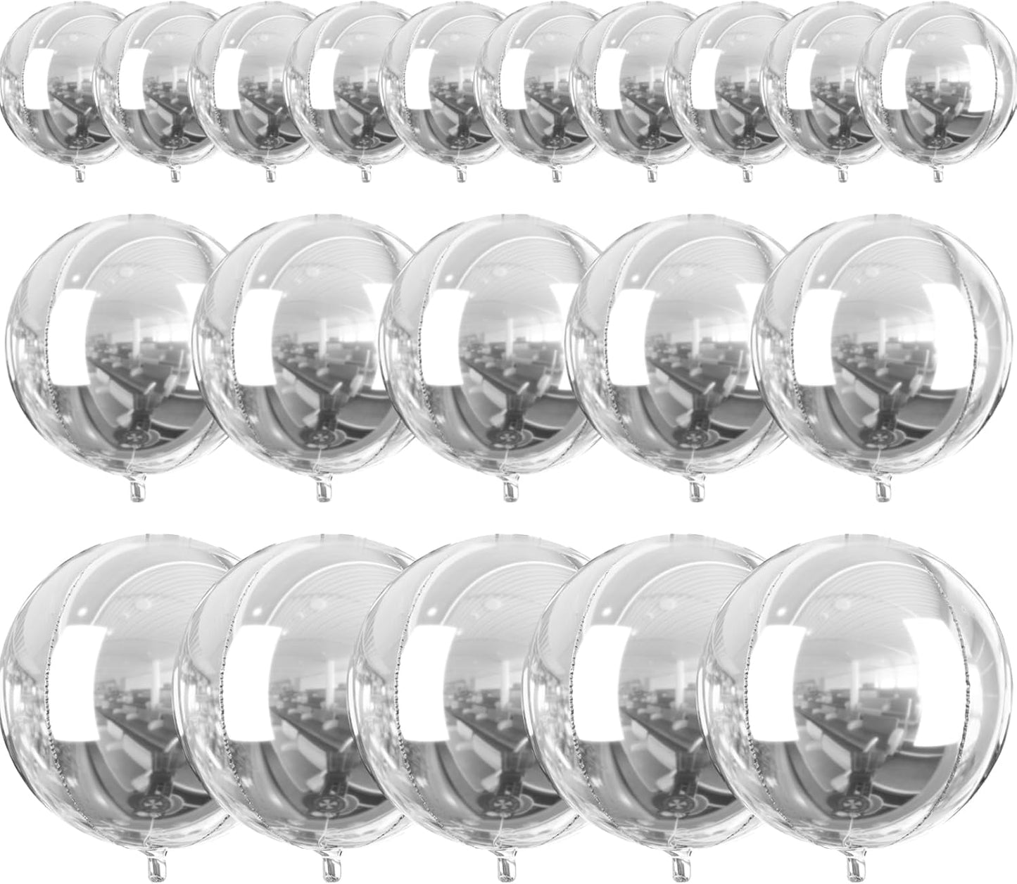 PartyWoo Metallic Gold Foil Balloons 20pcs Different Sizes Pack of 22 15 10 Inch Large Round Foil 4D Inflatable Mirror Ball Mylar Balloons for Graduation Birthday Baby Shower Party Decorations