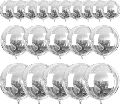 PartyWoo Metallic Gold Foil Balloons 20pcs Different Sizes Pack of 22 15 10 Inch Large Round Foil 4D Inflatable Mirror Ball Mylar Balloons for Graduation Birthday Baby Shower Party Decorations