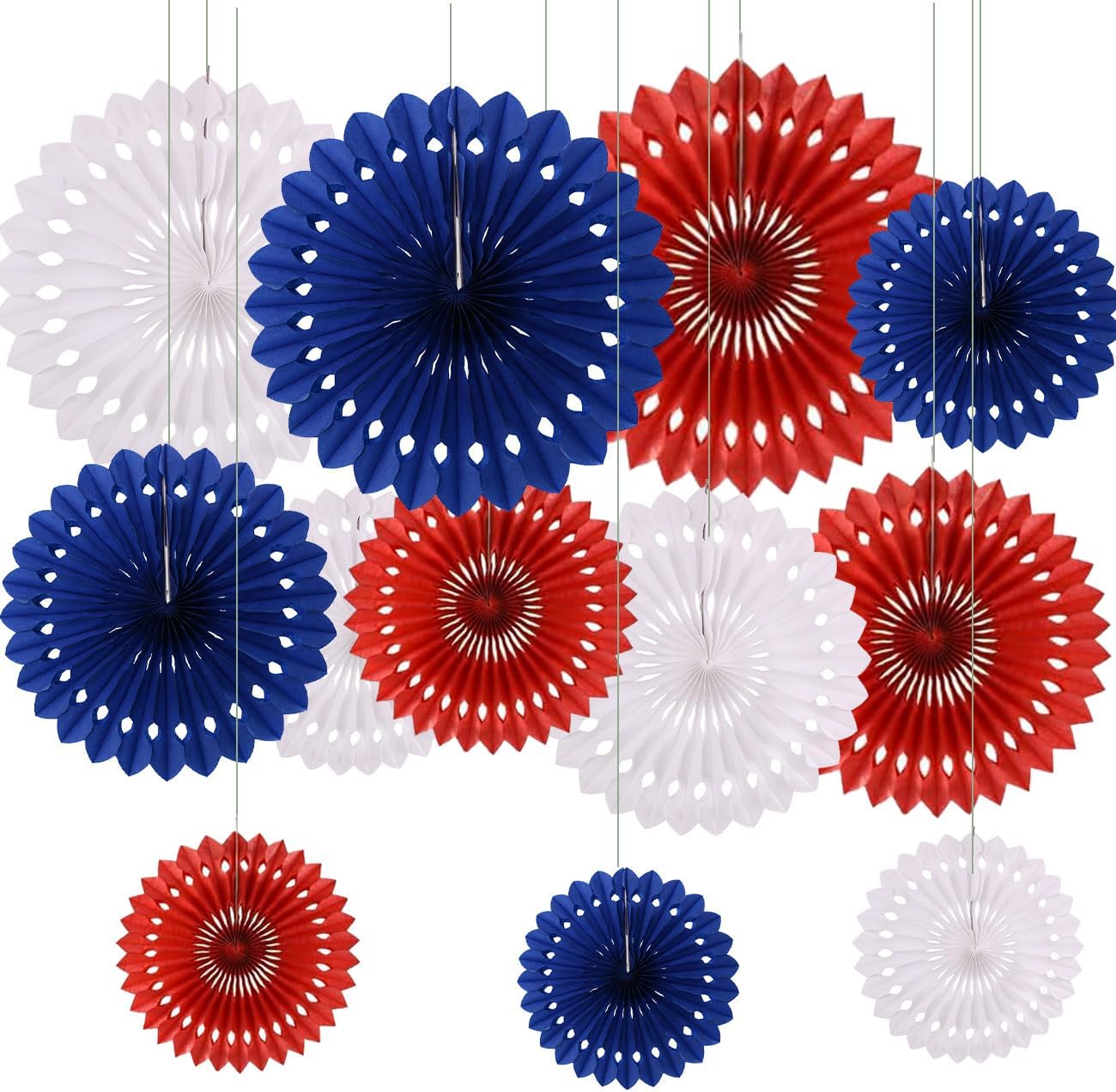 12PCS Colourful Paper Fans Party Decorations,Rainbow Hanging Ceiling Honeycomb Round Tissue Paper Fans for Mexican Engagement Fiesta Cinco De Mayo Party Decorations