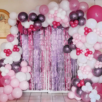 PartyWoo Silver Streamers 3pcs Tinsel Backdrop 8.2FT Metallic Tinsel Foil Fringe Streamer Curtains Party Photo Booth Backdrop for Graduation Baby Shower Bachelorette Wedding Disco Party Decorations