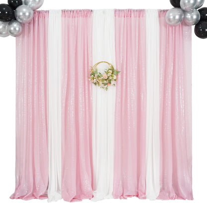 Poise3EHome Black Sequin Backdrop Curtains, 2 Panels 2FTx8FT Glitter Photo Booth Backdrop for Halloween Birthday Bachelorette Wednesday Twilight Party Decorations