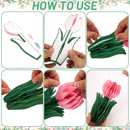 SUNBEAUTY 9PCS Spring Wildflower Party Decorations Wild Flowers Honeycomb Centerpieces for Tables Wildflower Birthday Spring Flower Theme Party Decorations for Garden Baby Shower, Easter, Mothers Day