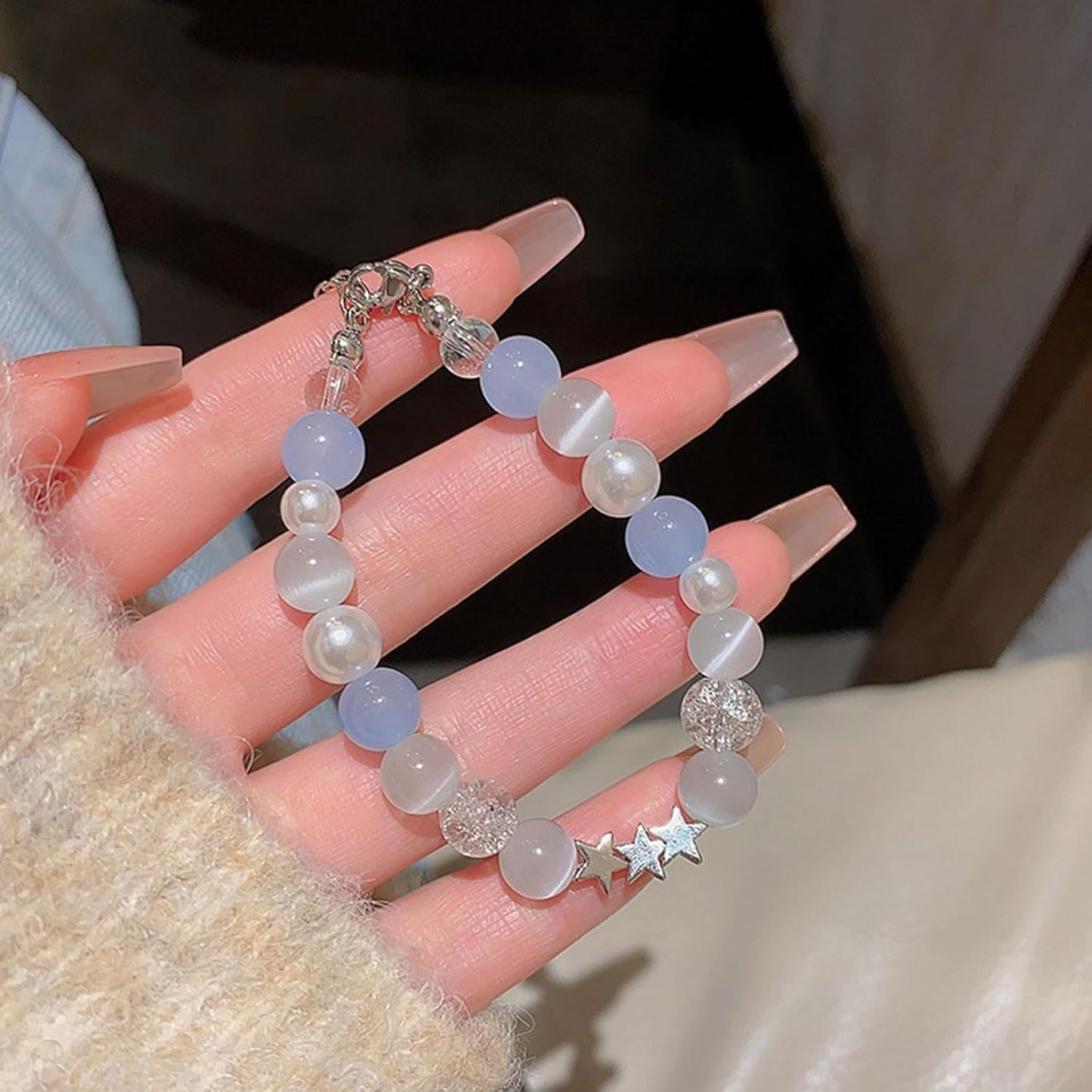 Long tiantian Moonstone Bracelet Glow in the Dark Bracelets Moonstone Jewelry for Women Crystal Bracelet Glow in the Dark Jewelry for Women Trendy Gifts for Christmas