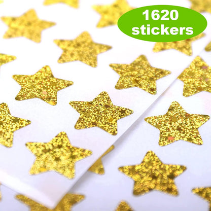 1620 Pcs Holographic Rainbow Small Star Stickers for Kids Reward, Behavior Chart, Student Planner and School Classroom Teacher Supplies, 0.6" Diameter