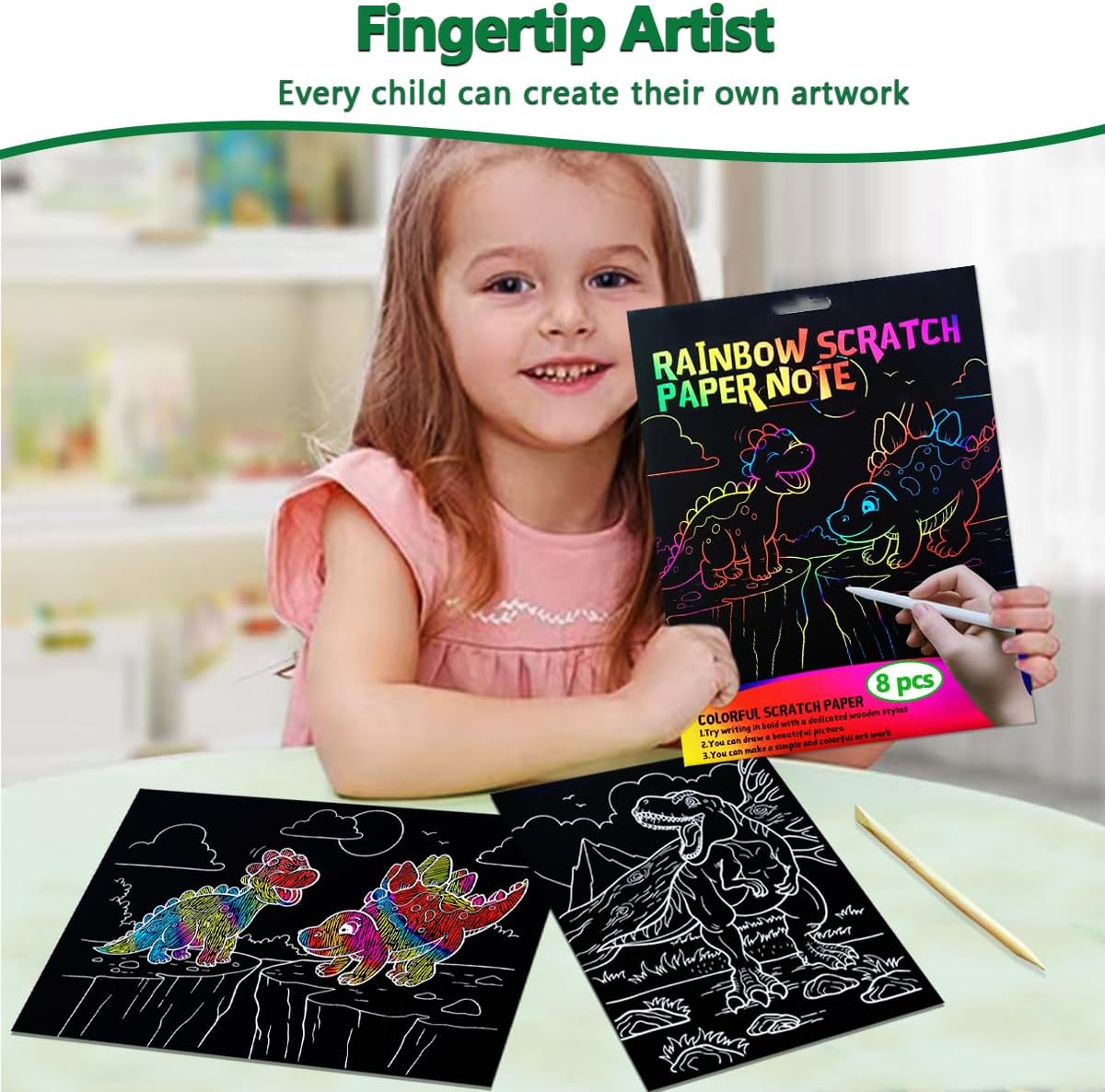 BAOXUE Scratch Art for Kids, Mermaids Black Rainbow Scratch Paper Set-Arts And Crafts & Supplies, DIY Activity & Party Games, Mermaid Toys Gifts for Toddlers, Girls